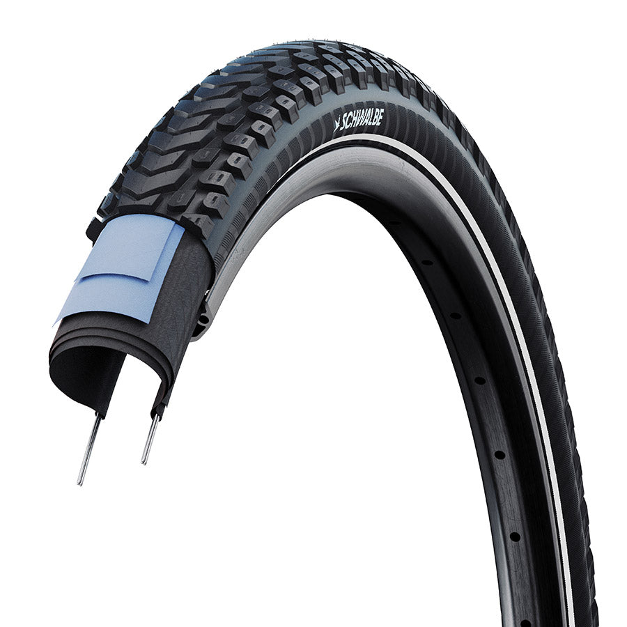 Schwalbe, Marathon Mondial, Hybrid Tire, 700x50C, Wire, Clincher, Addix, RaceGuard, Reflex, 67TPI, Black
