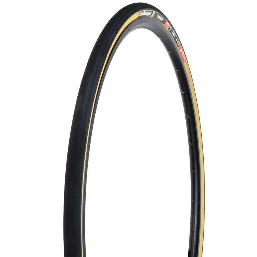 Challenge, Strada Pro, Tire, 700x25C, Folding, Clincher, Natural, SuperPoly, PPS, 300TPI, Tanwall