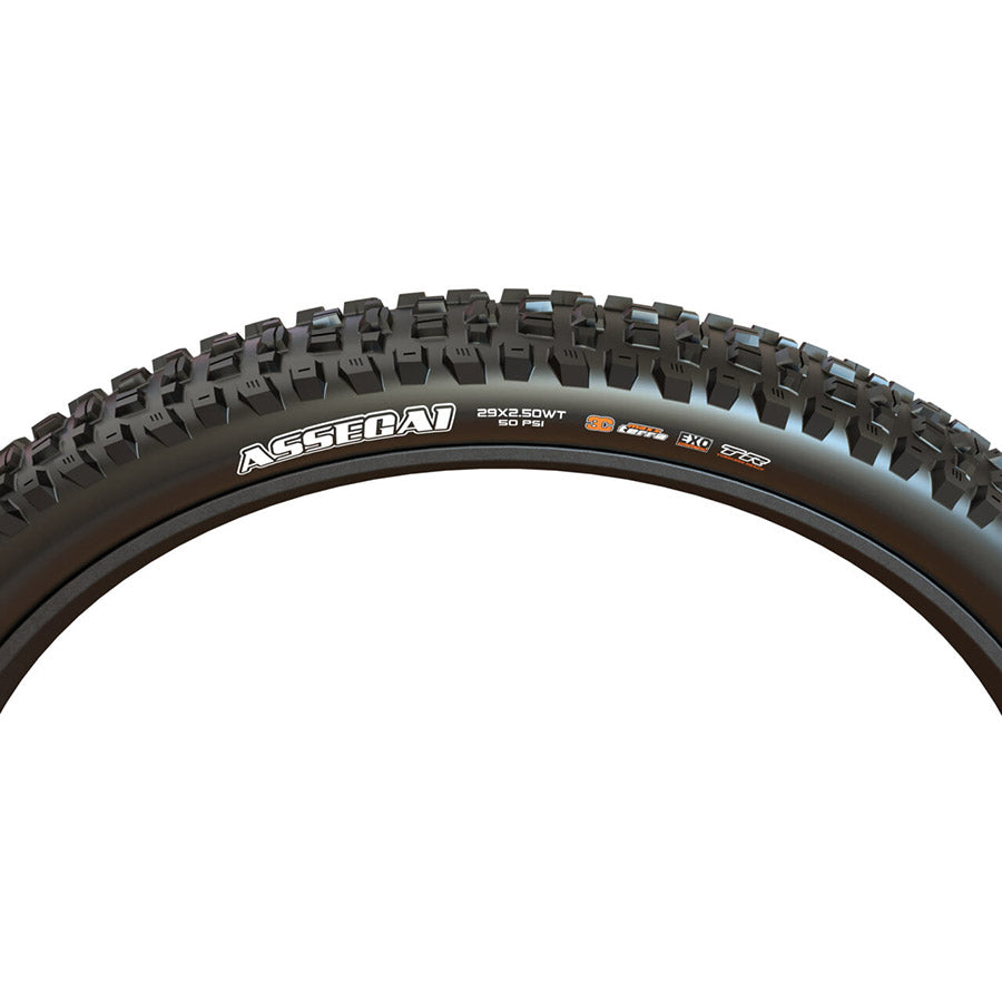 Maxxis, Assegai, Mountain Tire, 29''x2.50, Folding, Tubeless Ready, 3C Maxx Grip, DH, 120x2TPI, Black