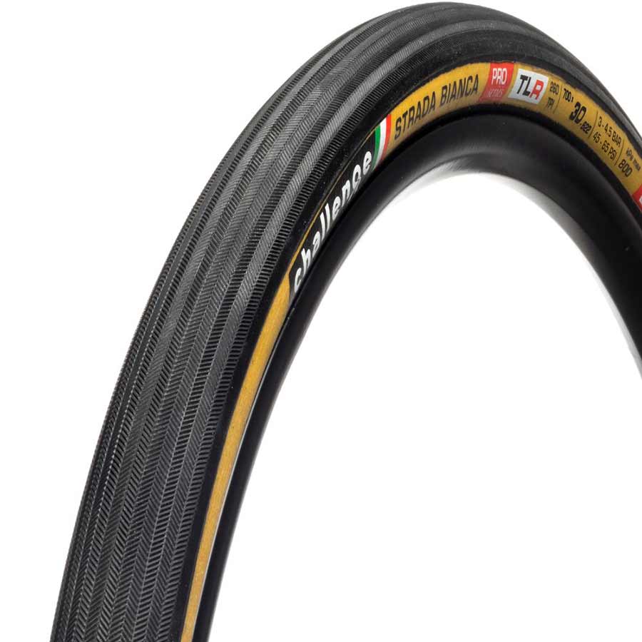 Challenge, Strada Bianca TLR, Tire, 700x36C, Folding, Tubeless Ready, Vulcanized, Nylon, Black