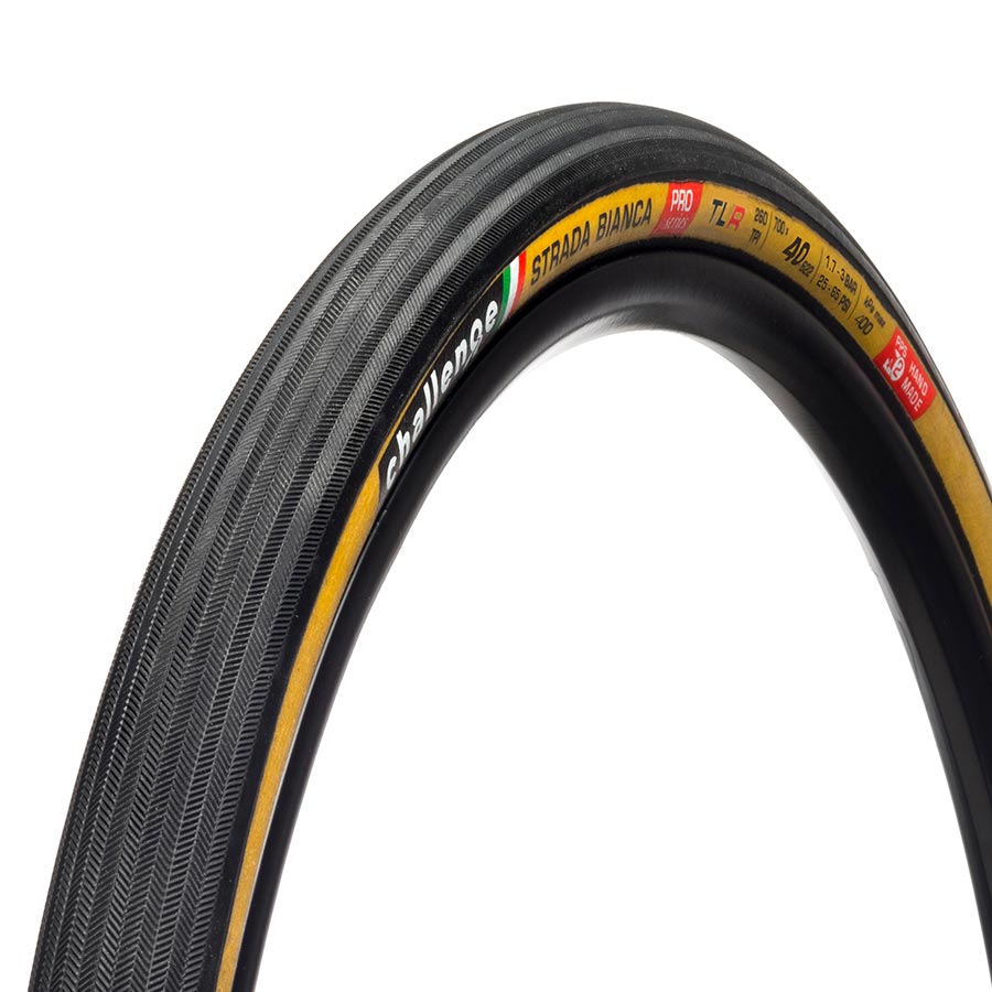 Challenge, Strada Bianca TLR, Tire, 700x36C, Folding, Tubeless Ready, Vulcanized, Nylon, Black