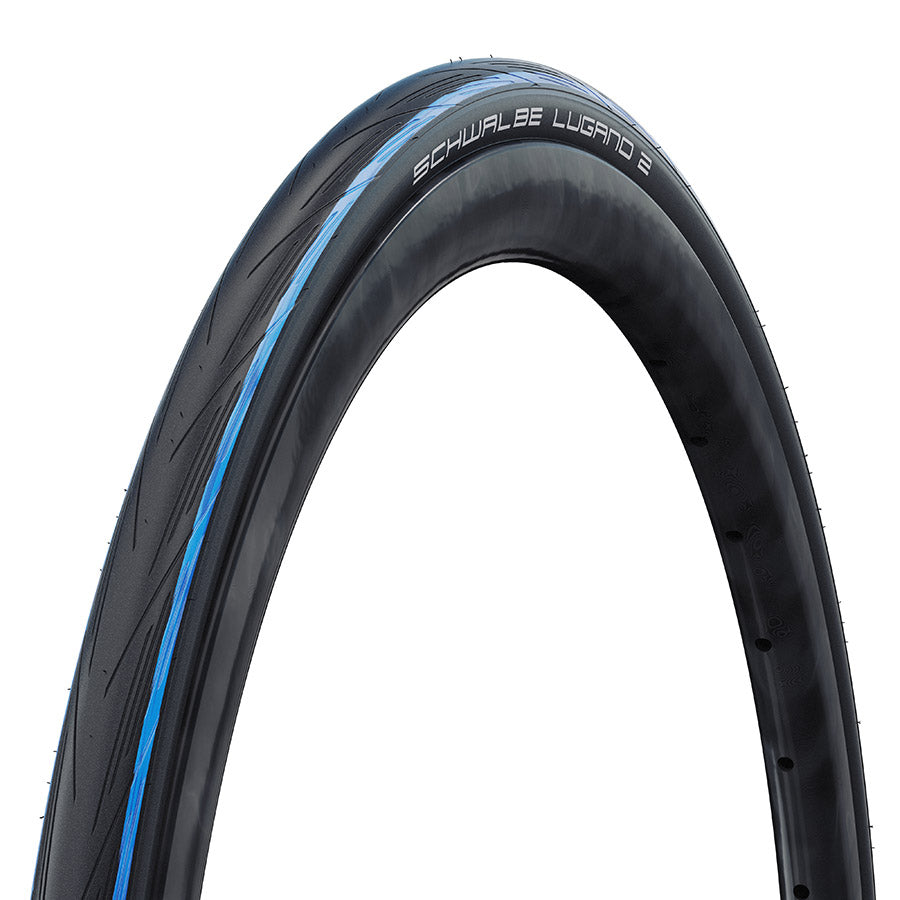Schwalbe, Lugano II, Road Tire, 700x23C, Wire, Clincher, SiC, K-Guard, 50TPI, Black