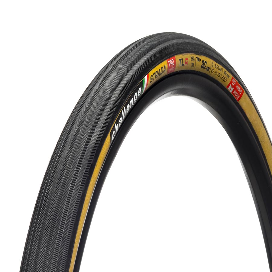 Challenge, Strada Pro TLR, Tire, 700x30C, Folding, Tubeless Ready, Natural, SuperPoly, PPS, 300TPI, Tanwall