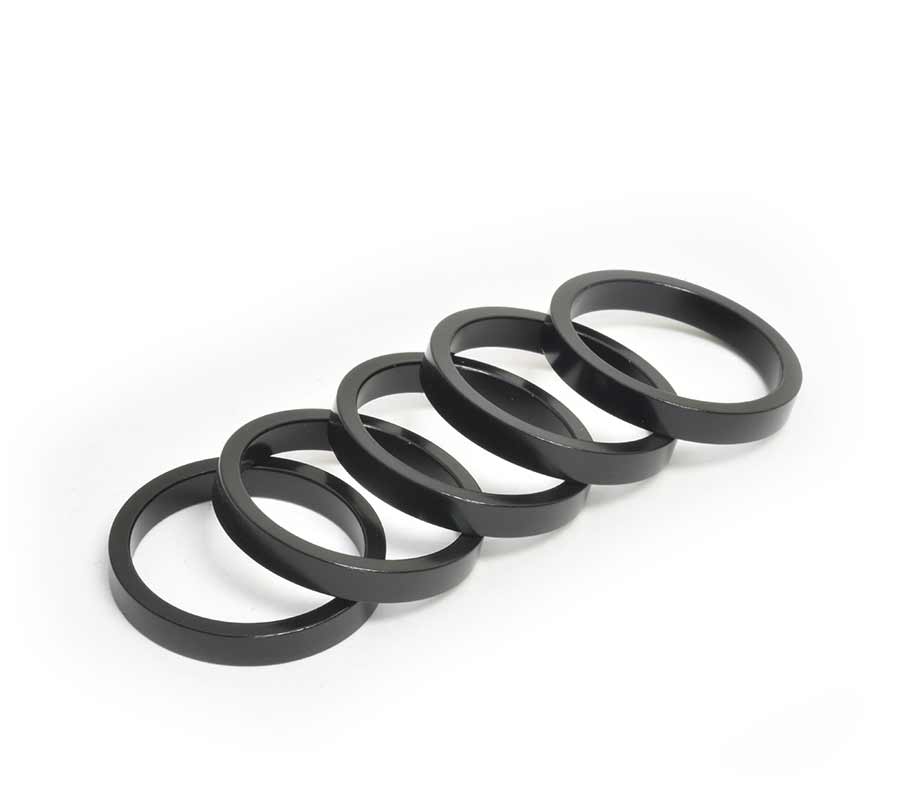 Wheels Manufacturing, Headset Spacer, 1-1/8'', Height: 1.5mm/2.5mm/5mm/7.5mm/10mm, Aluminum, 105pcs