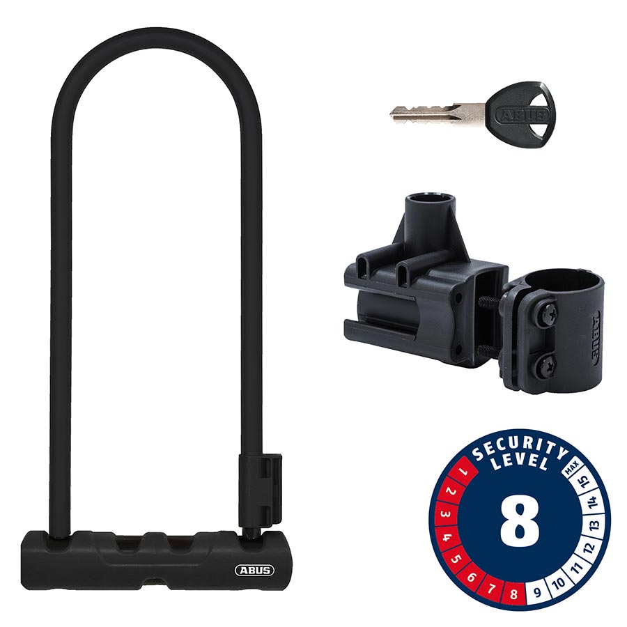 Abus, Ultra 410K, U-Lock, Key, 12mm, 170x300mm, 6.7''x11.8'', SH34, Black