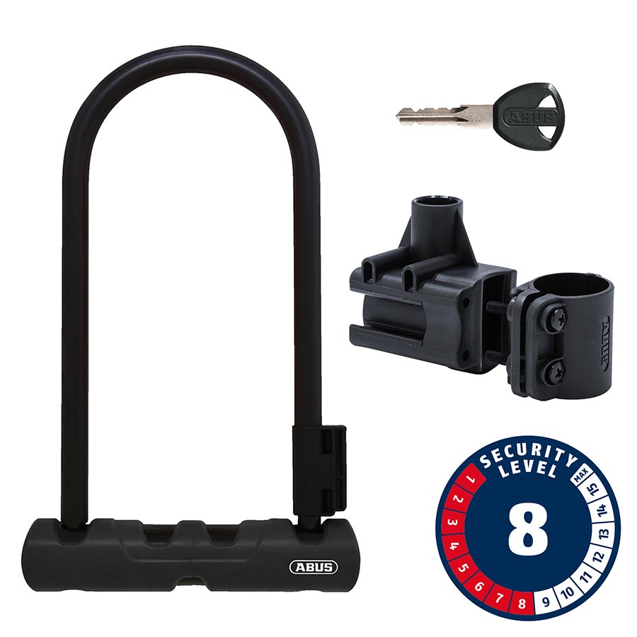 Abus, Ultra 410K, U-Lock, Key, 12mm, 170x300mm, 6.7''x11.8'', SH34, Black