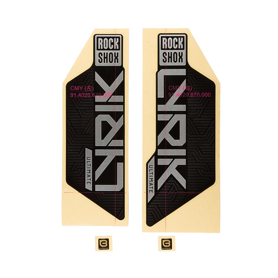 RockShox, Decal Kit for Lyrik Ultimate for 2023, Matte Copper for High Gloss Black