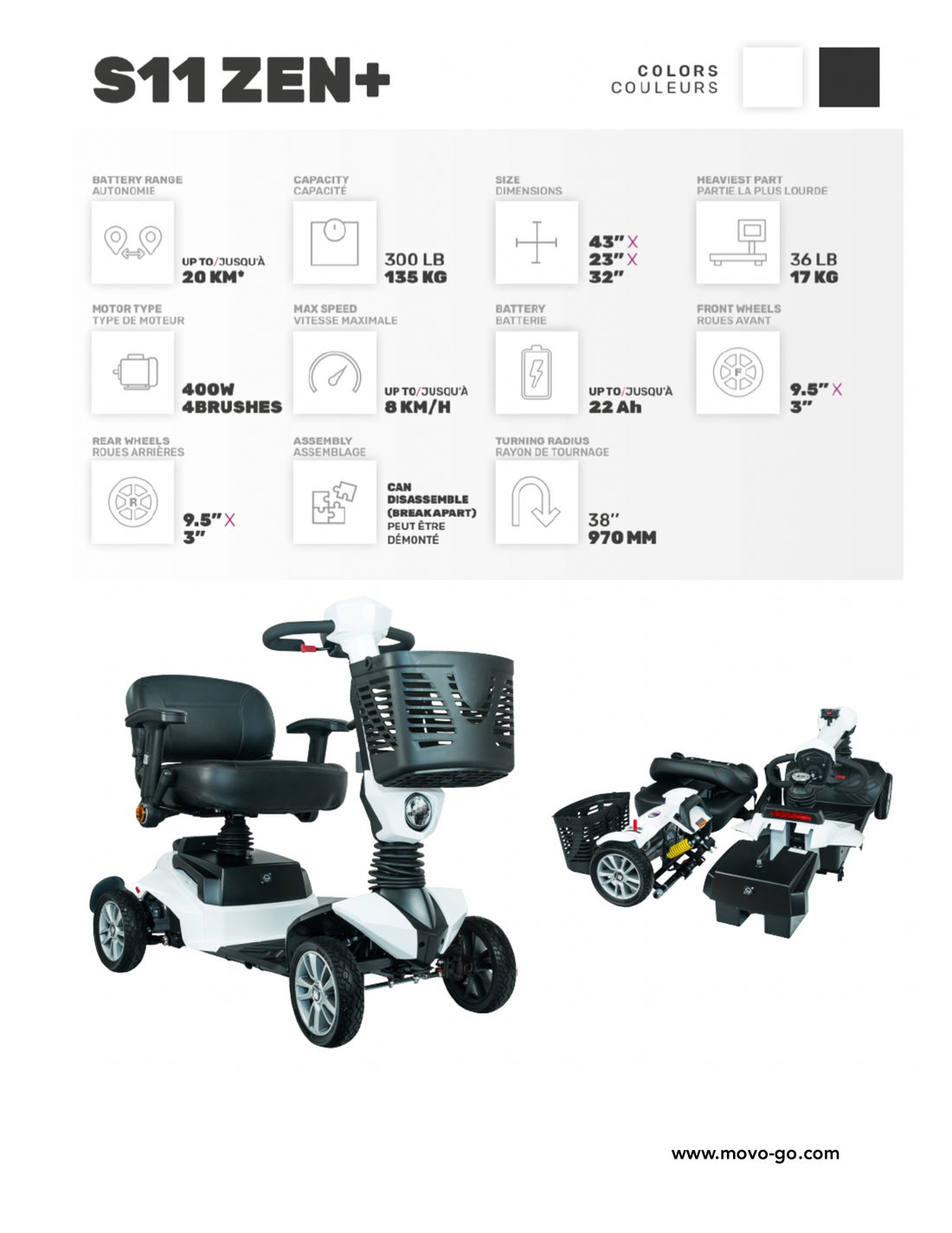 S11 Zen+ Quadriporteur médical – Cycle LM
